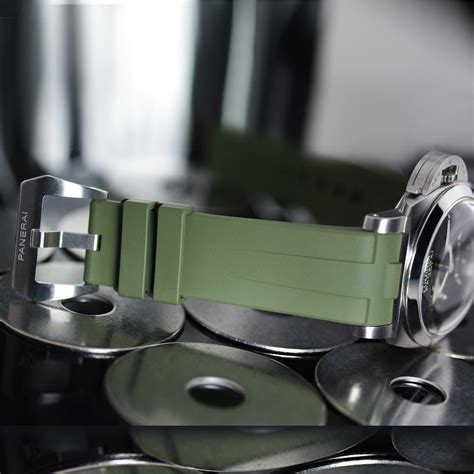 panerai luminor green rubber strap|panerai luminor strap replacement.